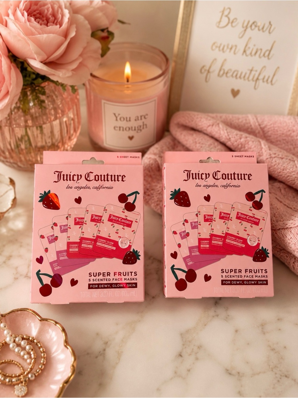 Juicy Couture Super Fruits Scented Face Masks – 2 Boxes / 10 Masks – NEW